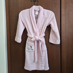 Sanrio Hello Kitty Bathrobe, light pink, Children's size Small.